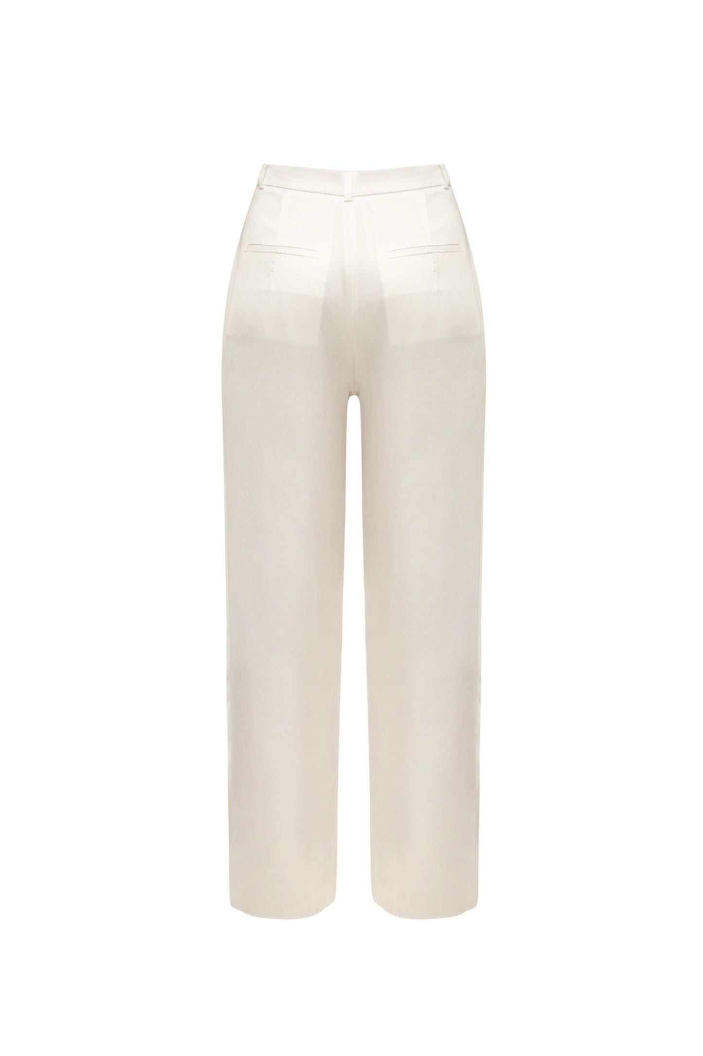 Silk trousers in white