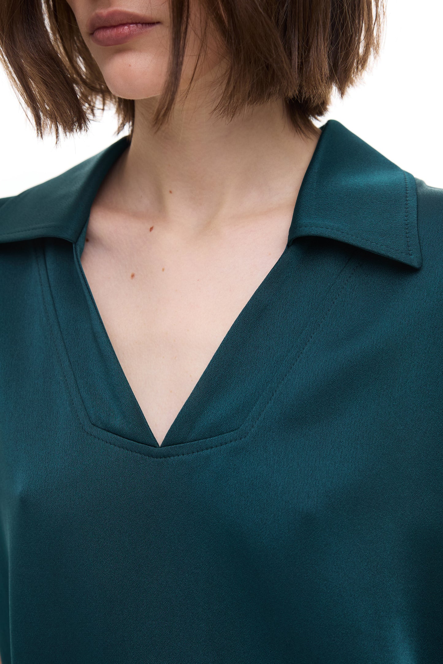 Fleur silk polo green