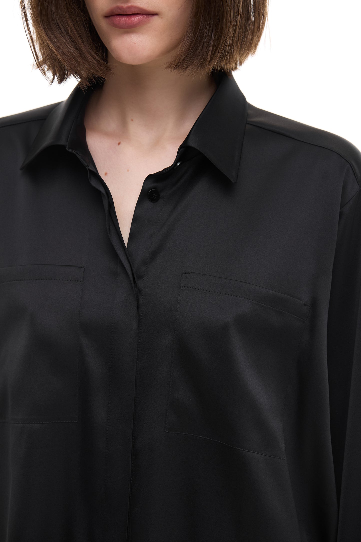 Black silk shirt