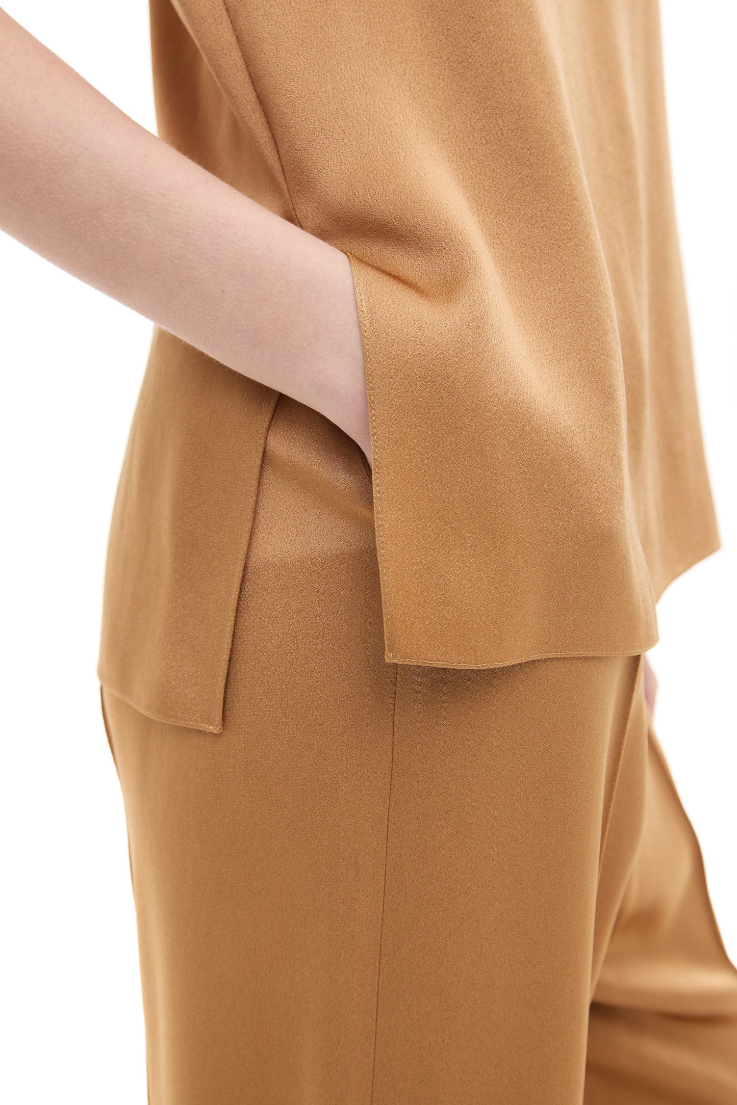 Golden silk top