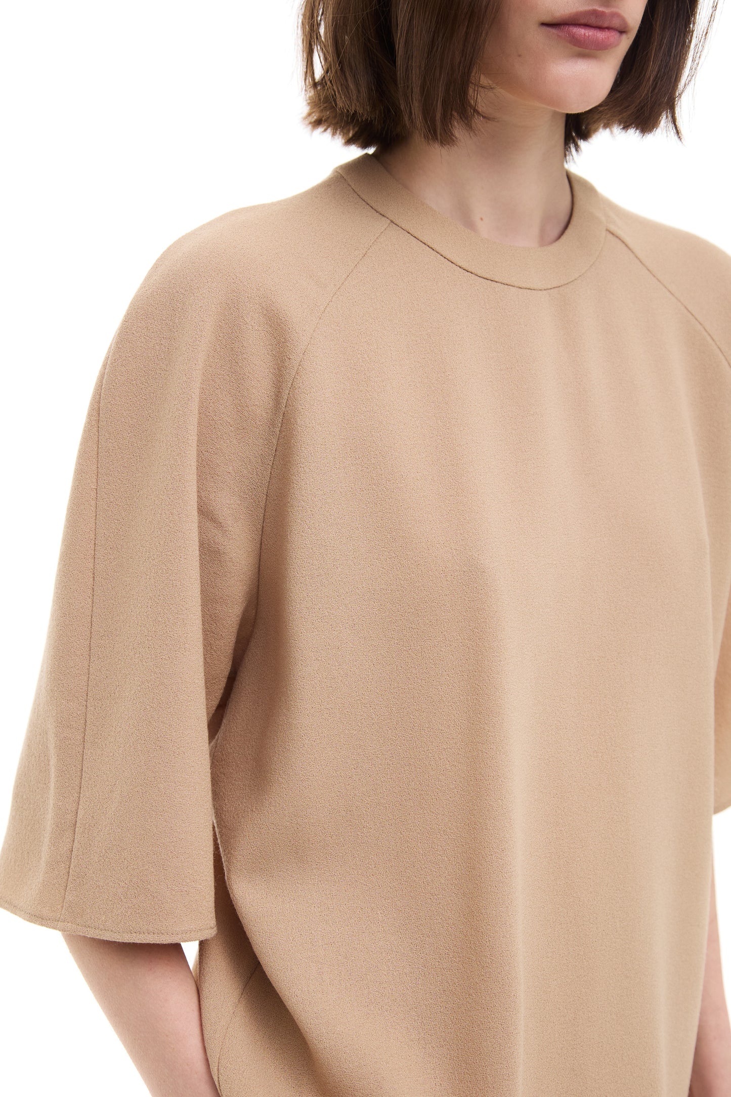 T-shirt in wool beige