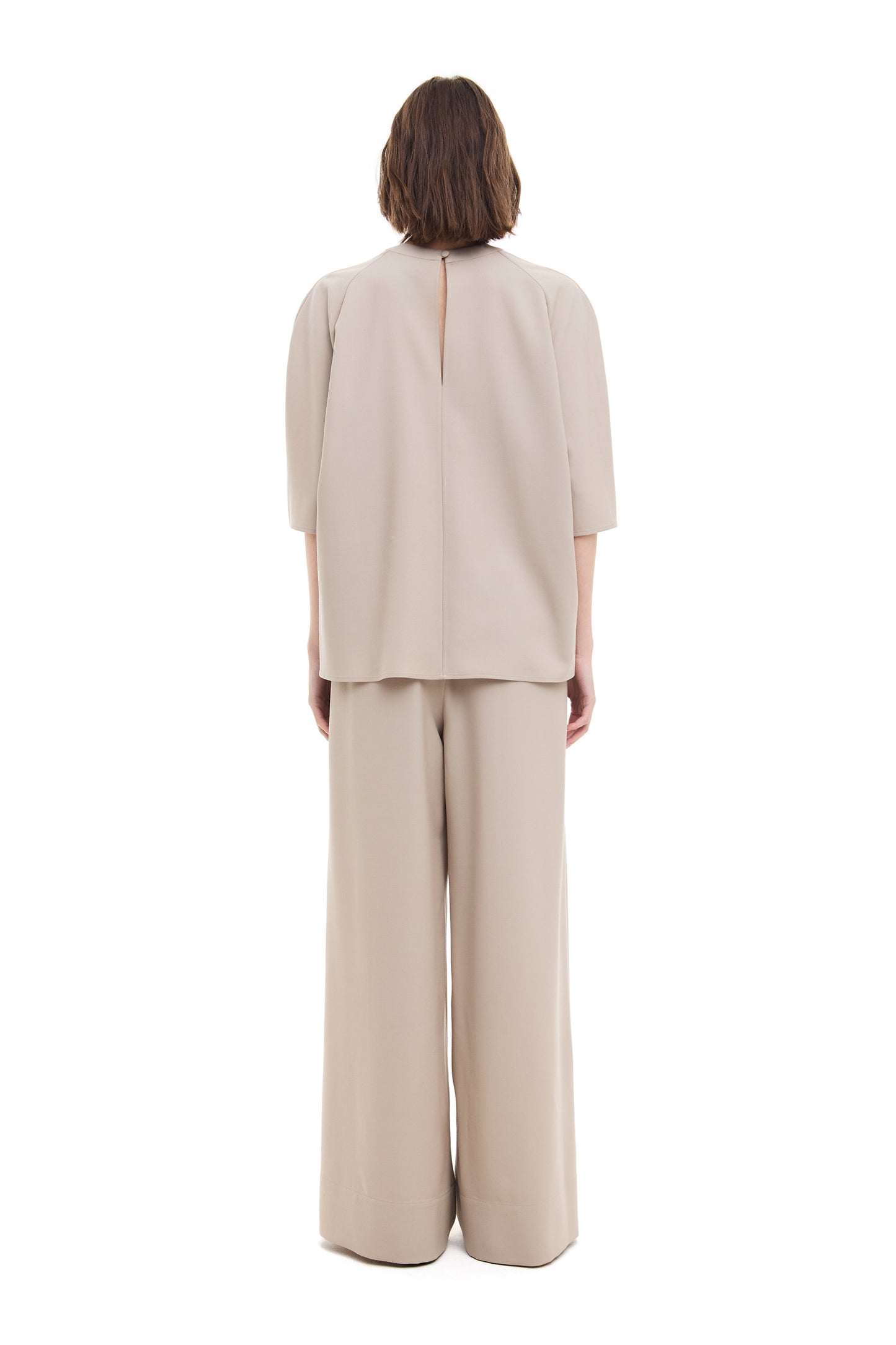 Wide leg trousers light beige