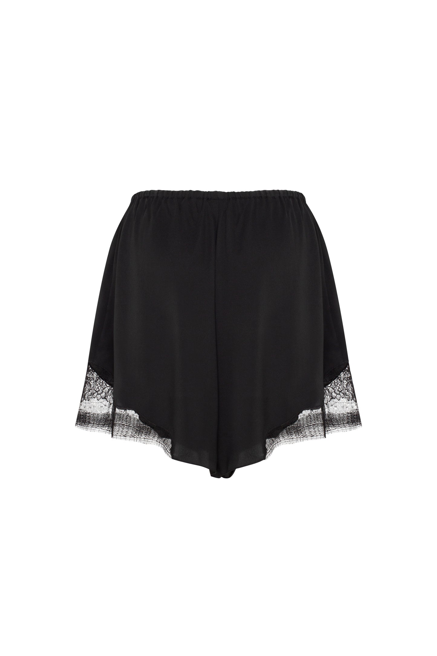Silk shorts with lace