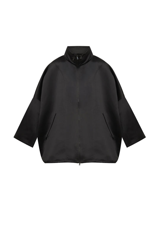 Silk oversized bomber jacket