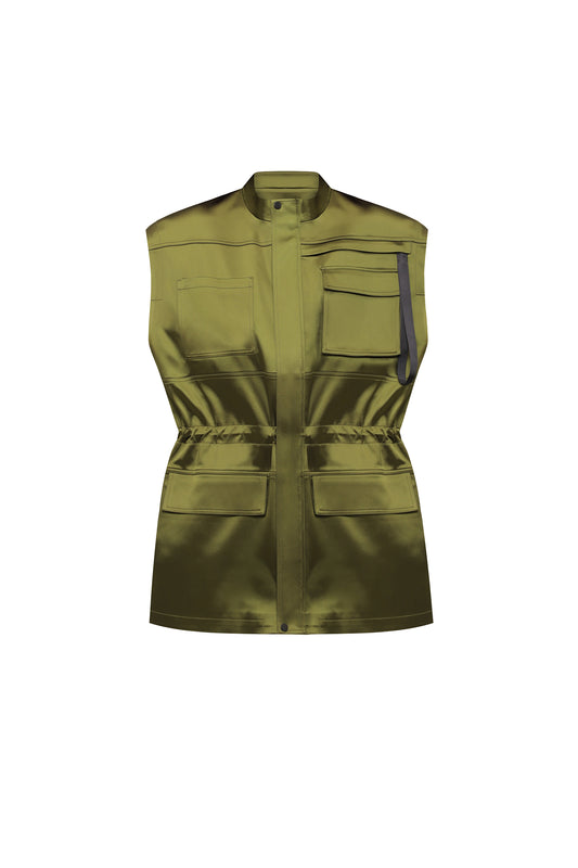 Cargo vest in silk