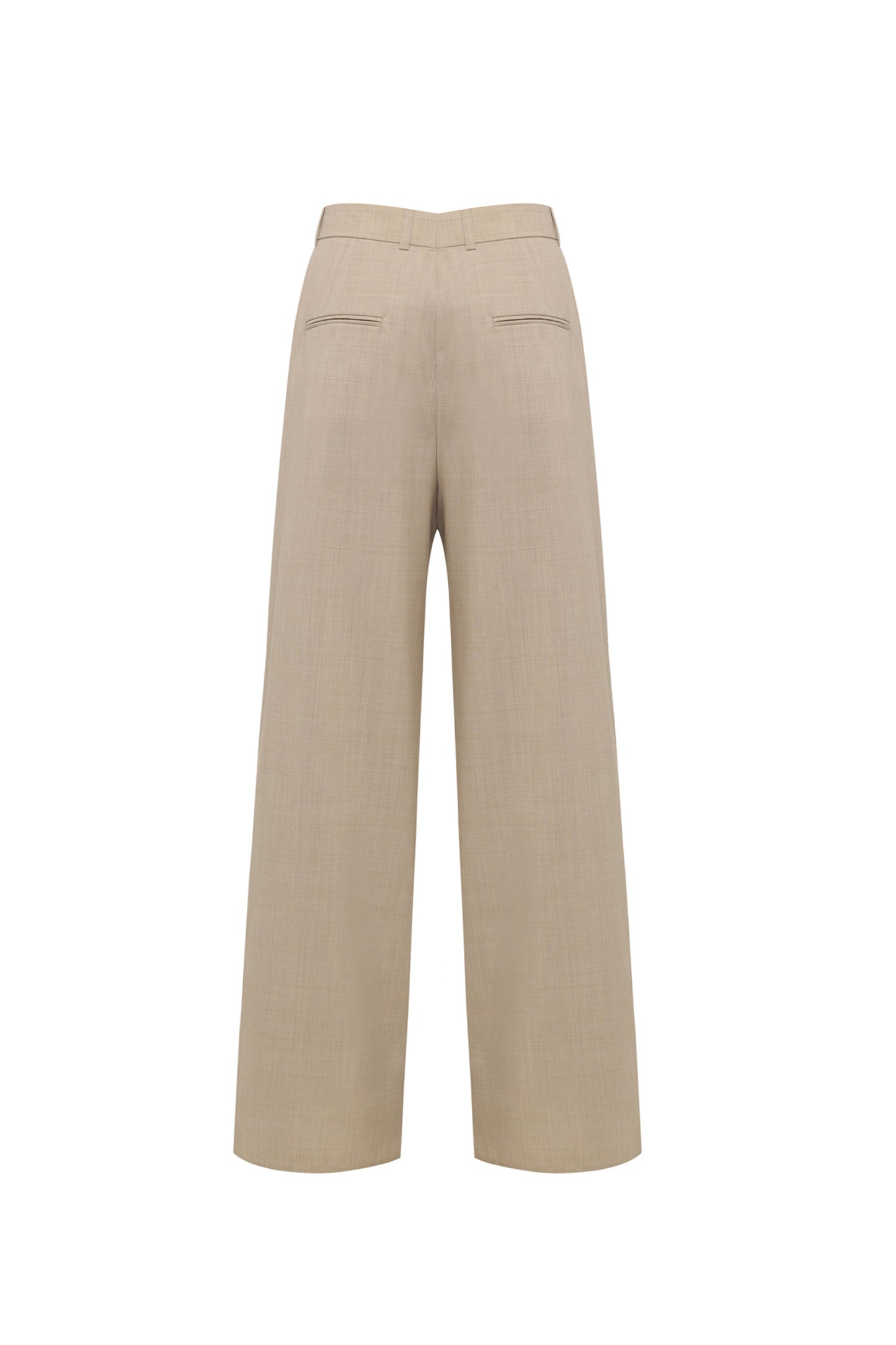 Straight leg trousers in light beige