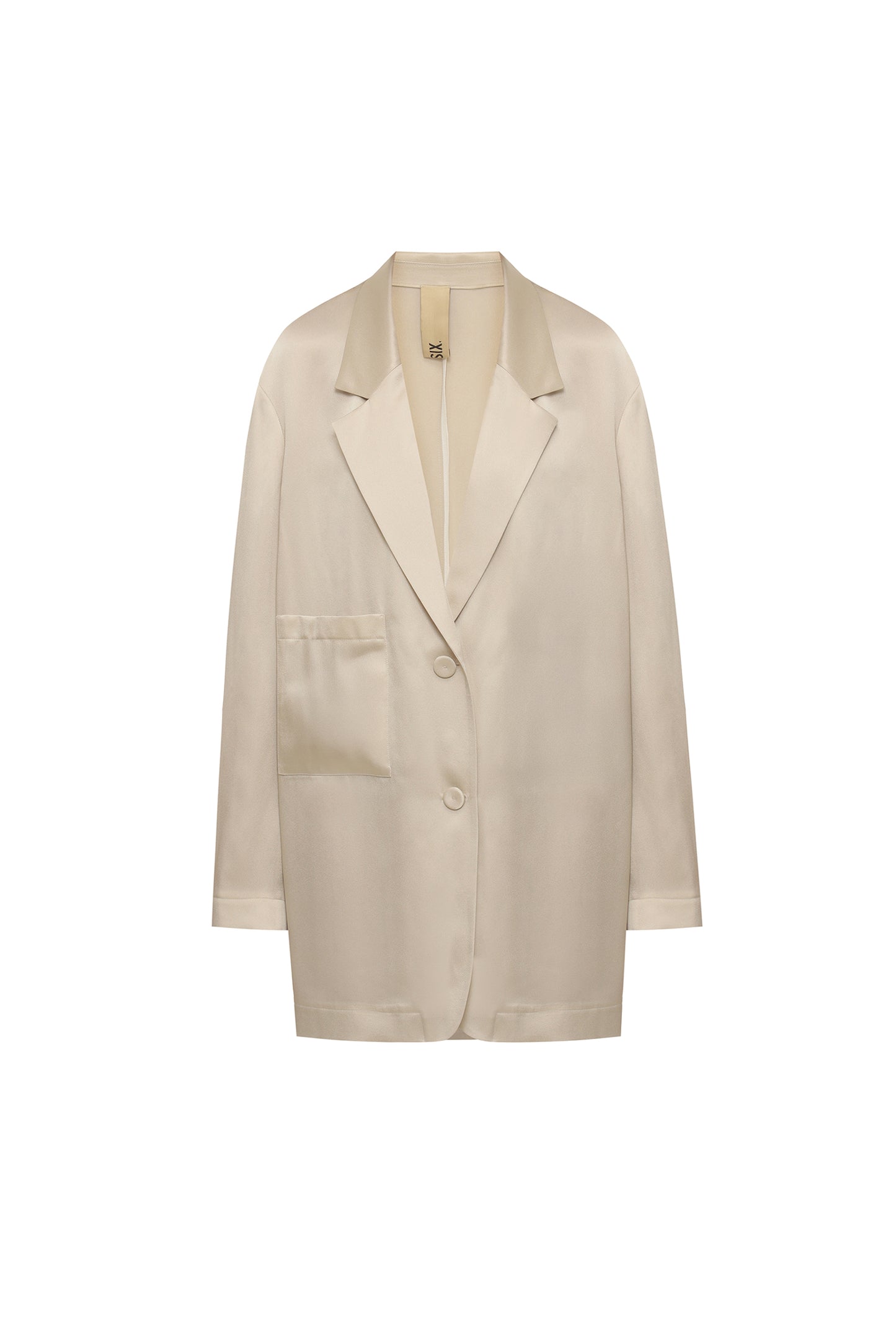 Silk blazer with patch pocket