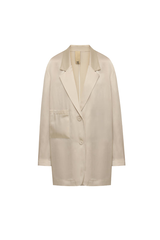 Silk blazer with patch pocket