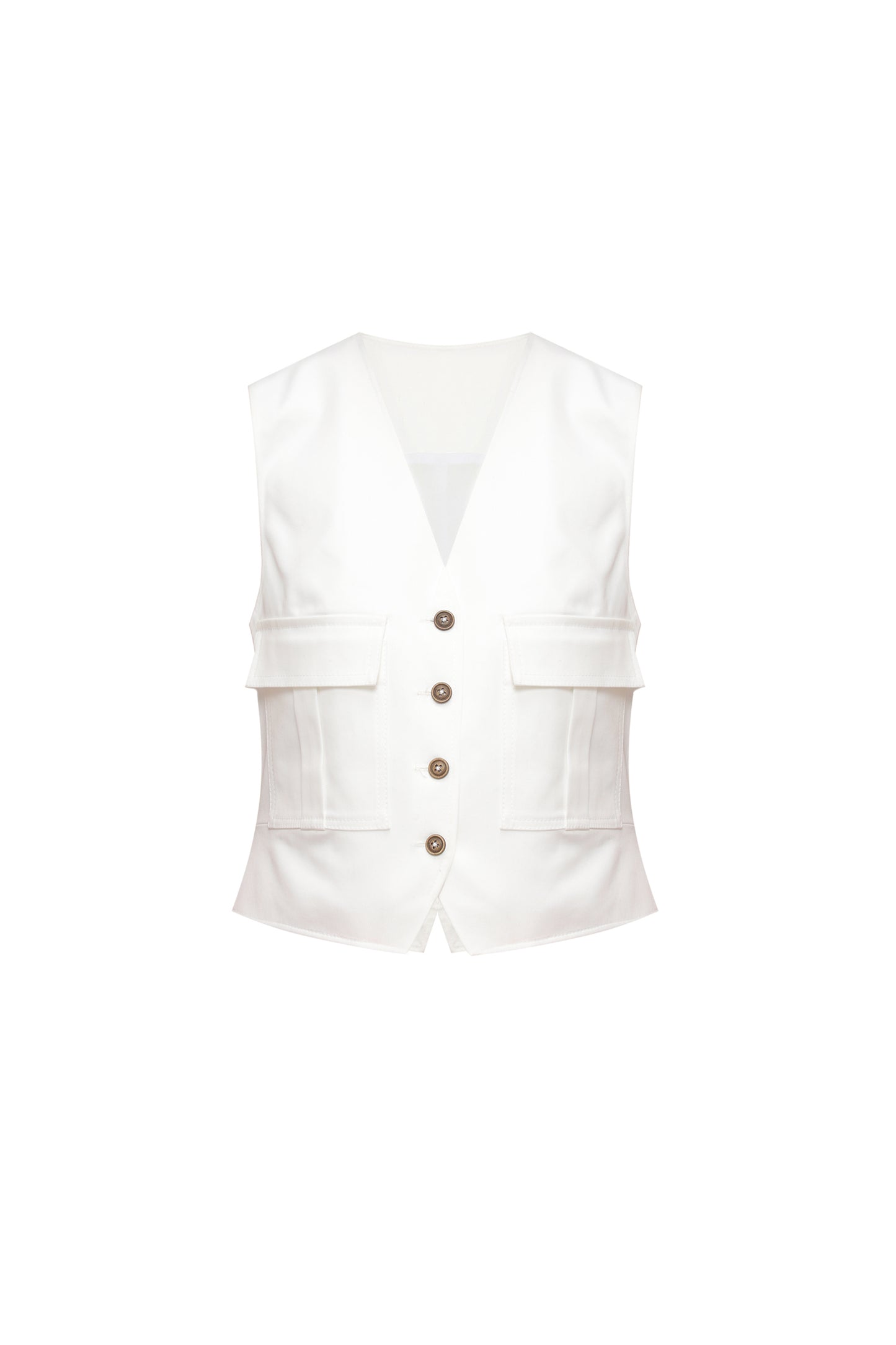 Cotton vest with patch pockets
