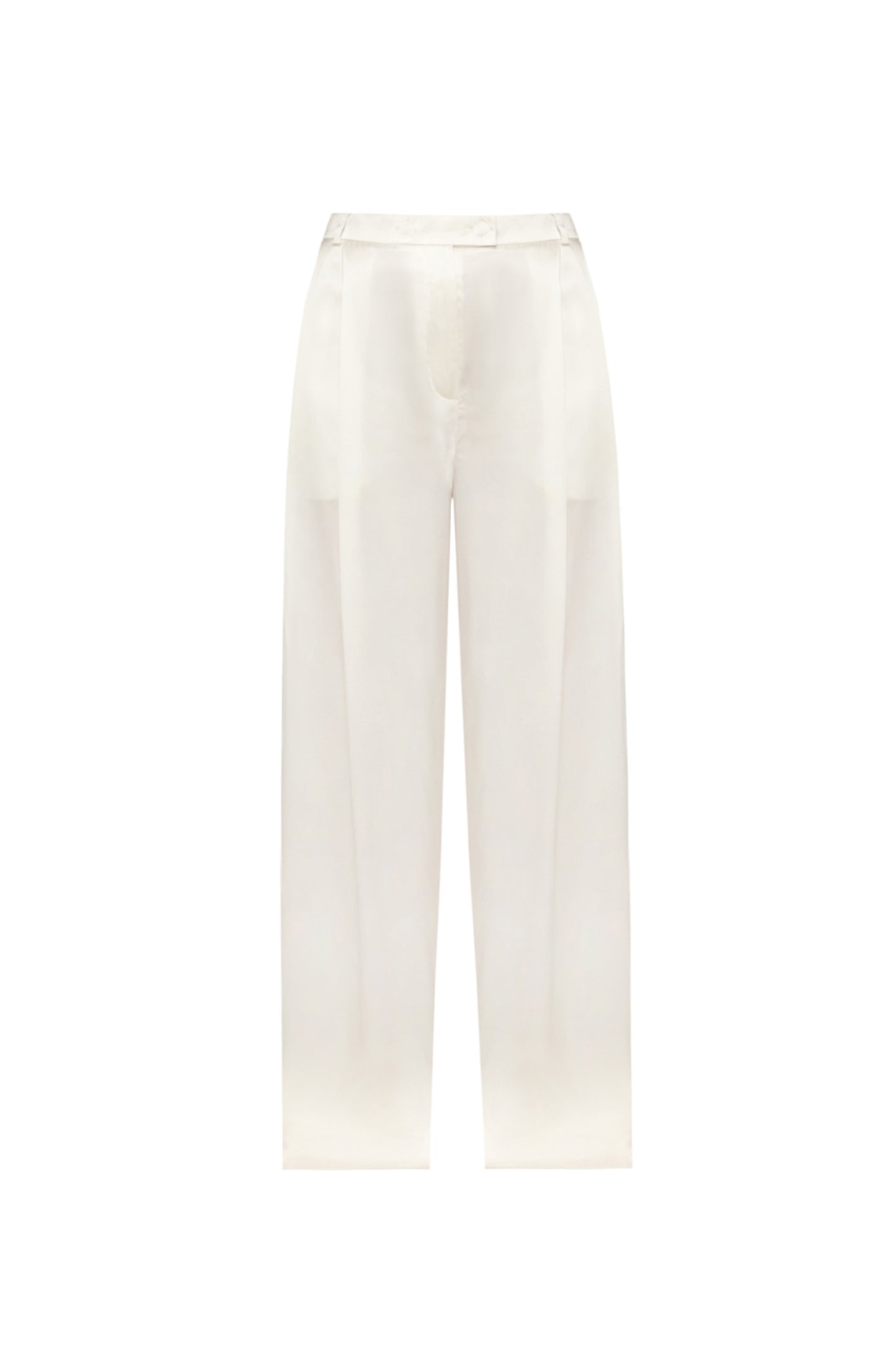 Silk trousers in white