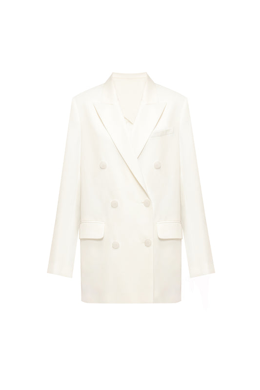 Double-breasted jacket in white