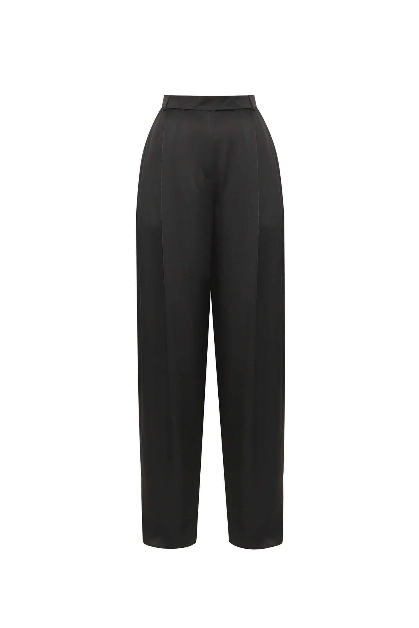 Silk pleated trousers