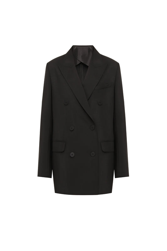 Double-breasted jacket in black