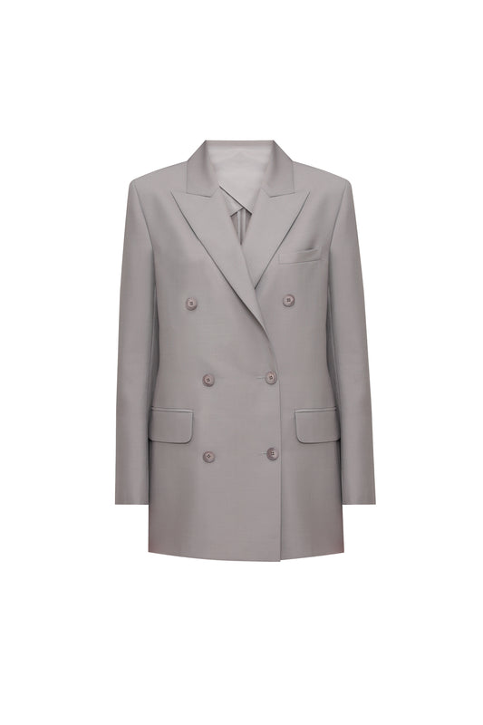 Double-breasted jacket in light wool