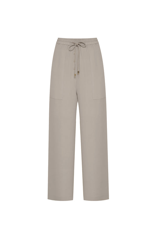 Silk trousers with buttons