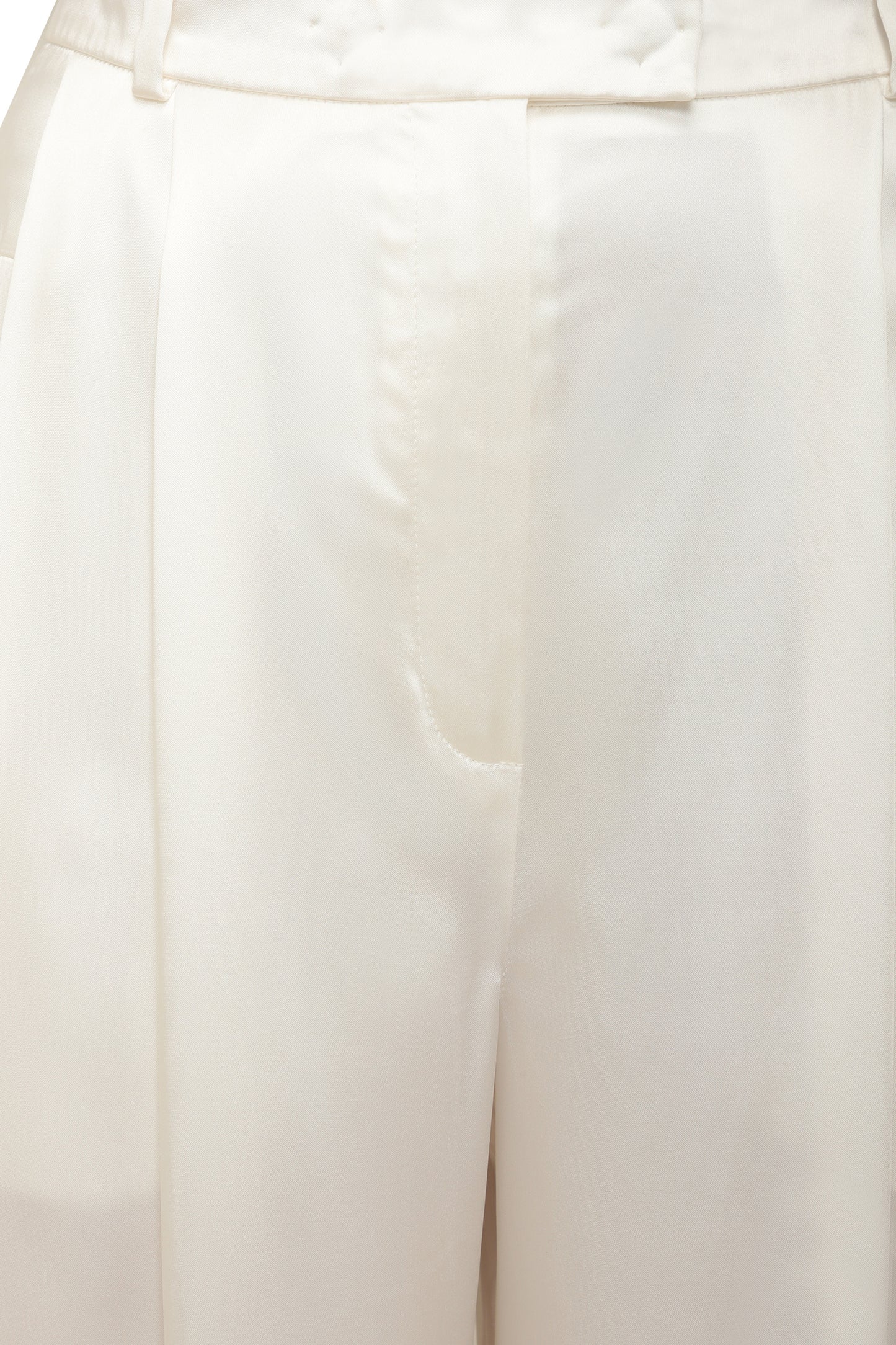 Silk trousers in white