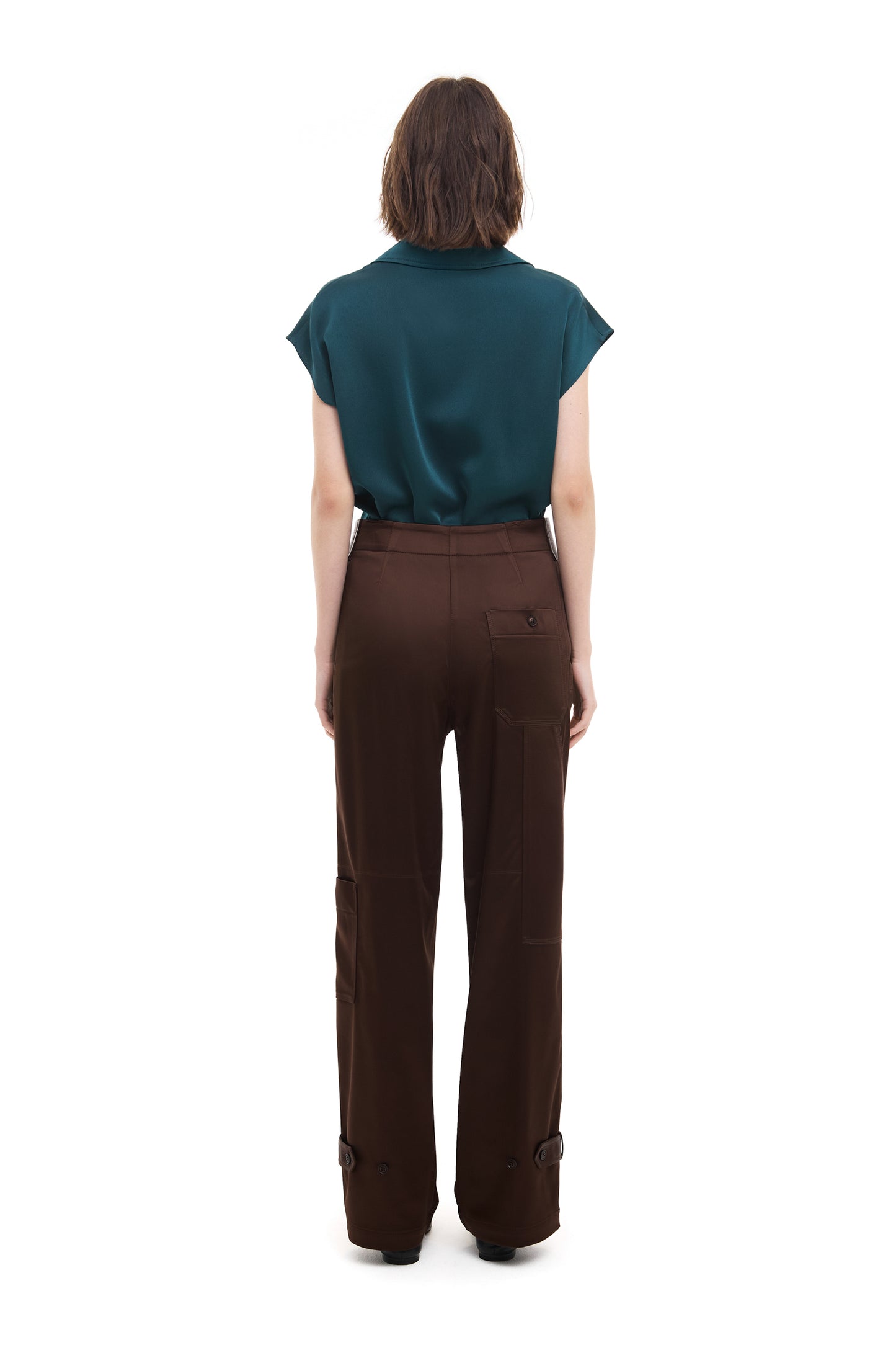 Cargo trousers in silk