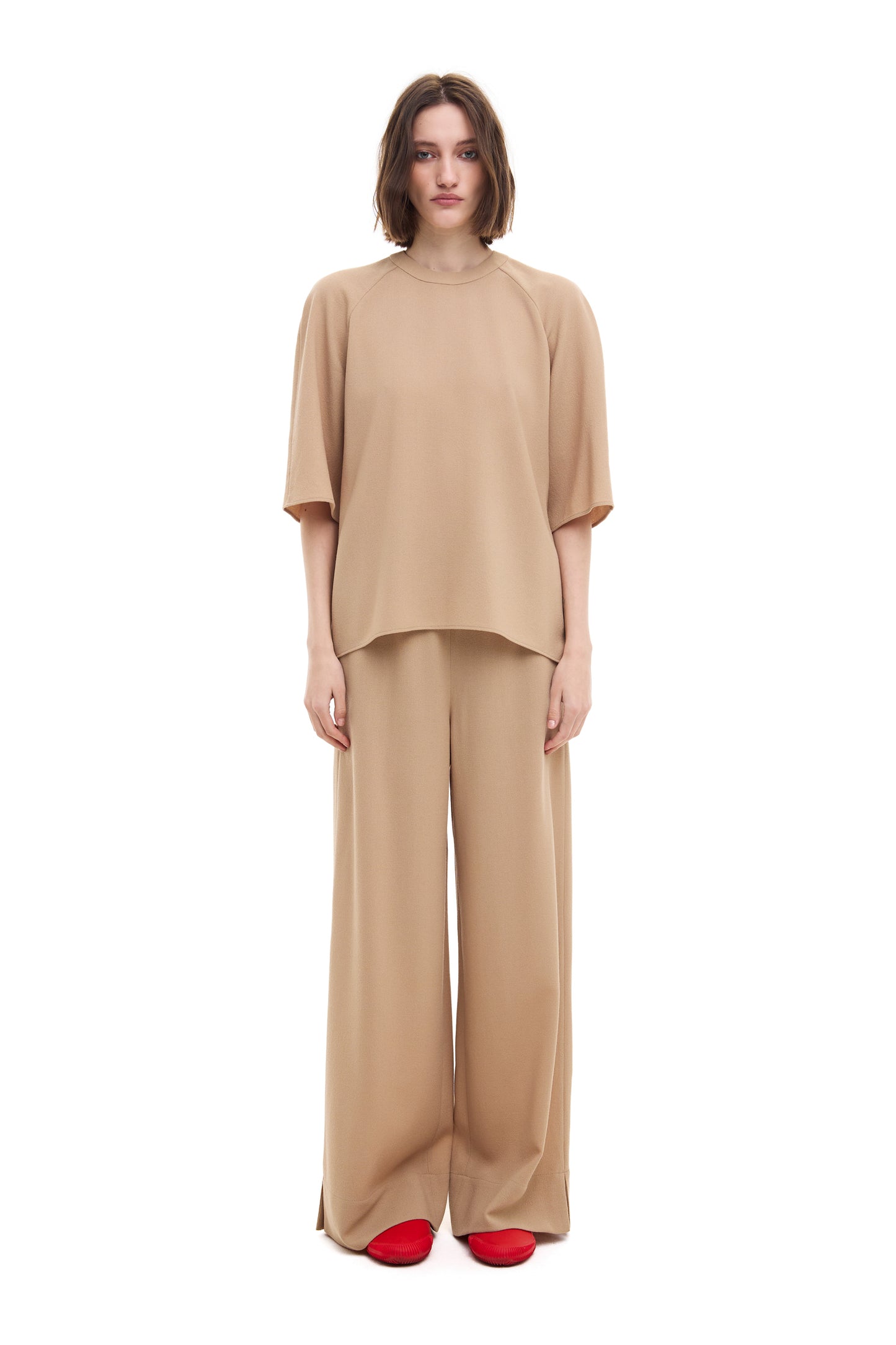 Wide leg trousers beige