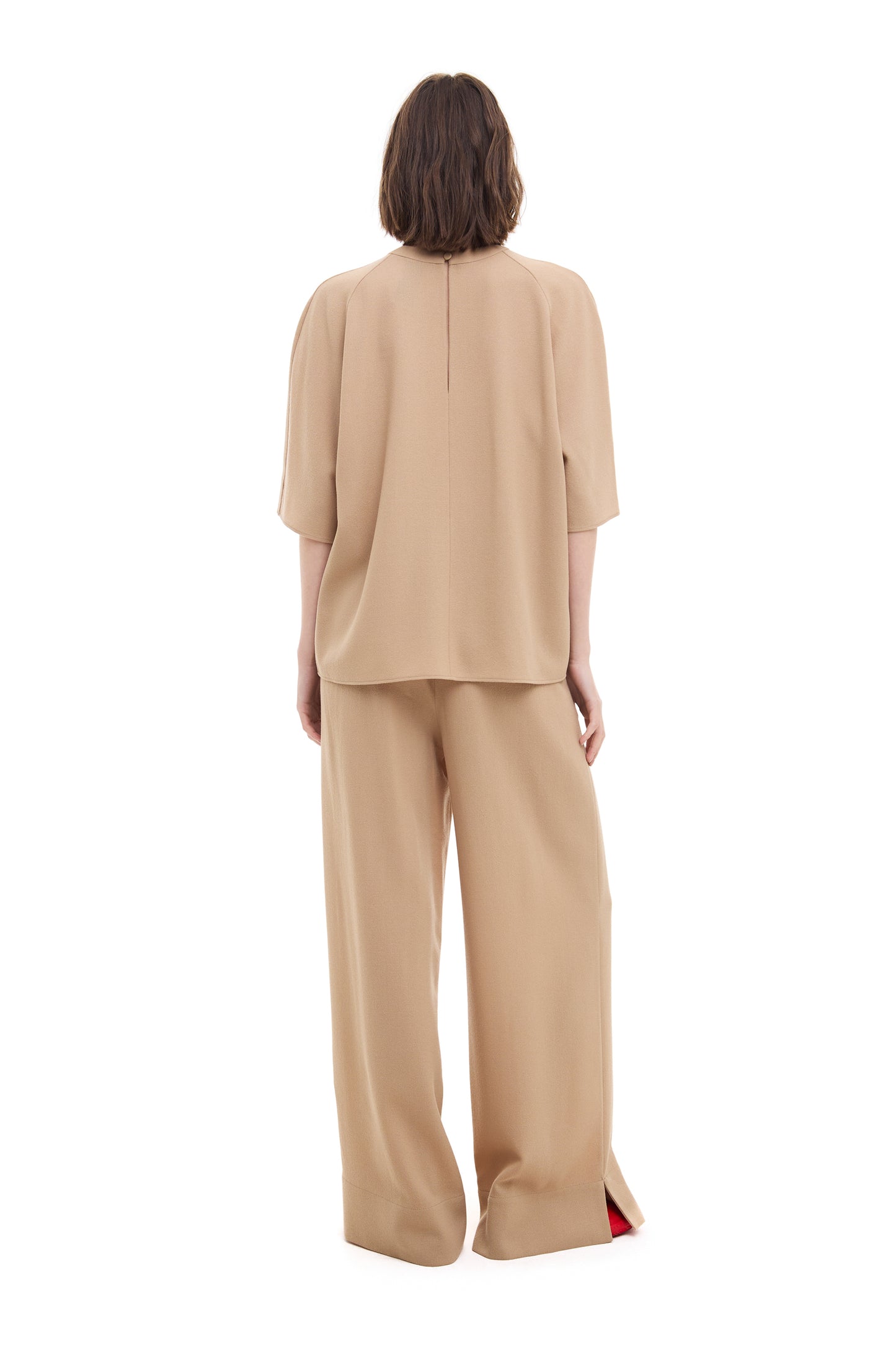 Wide leg trousers beige