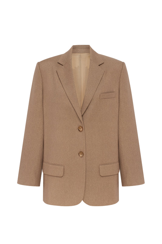 Single-breasted jacket in beige