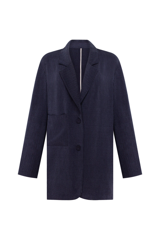 Silk navy jacket