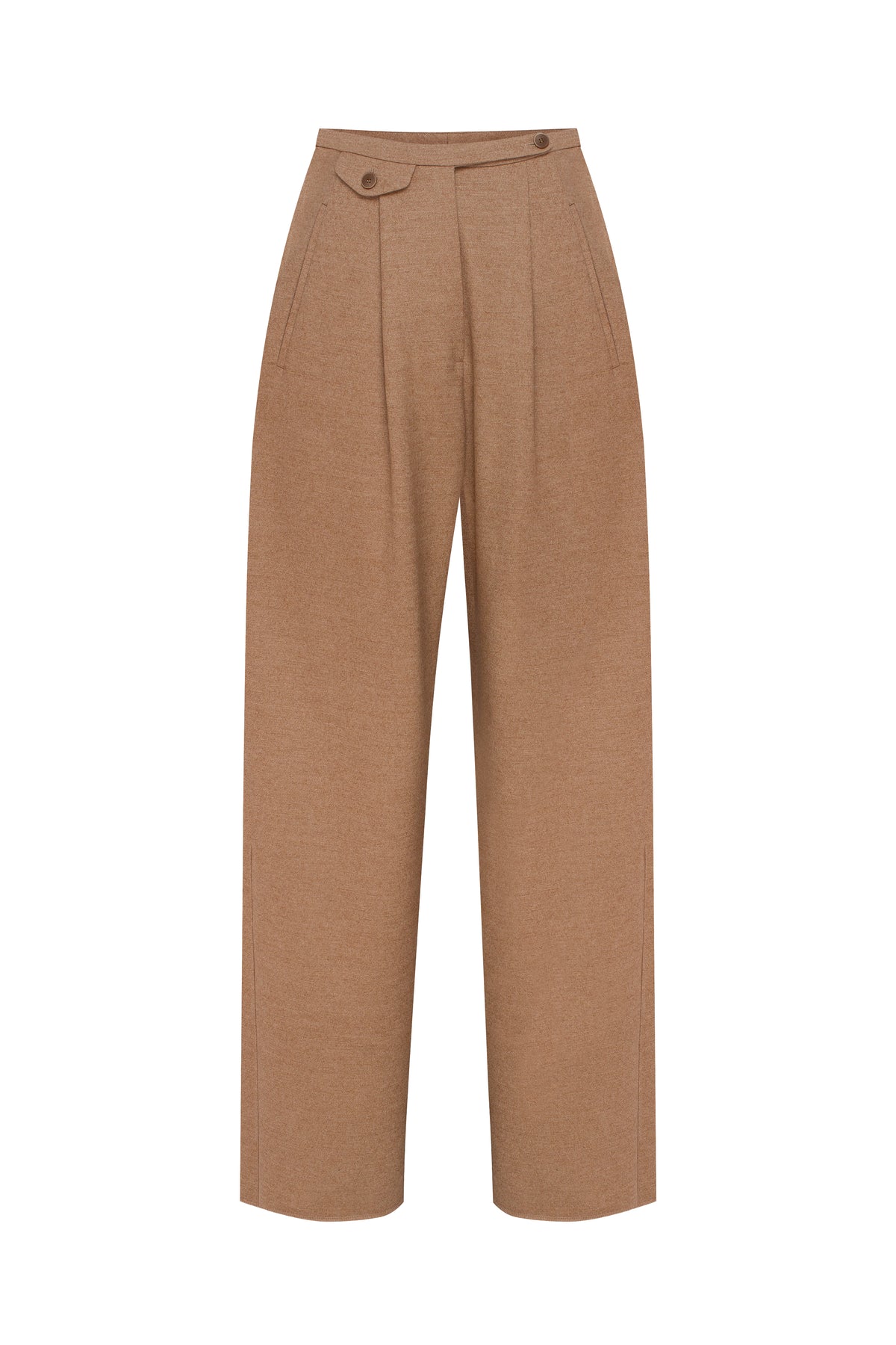 Pleated trousers in soft beige