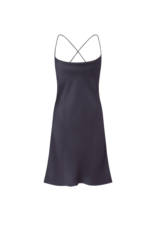 Silk mini dress in grey