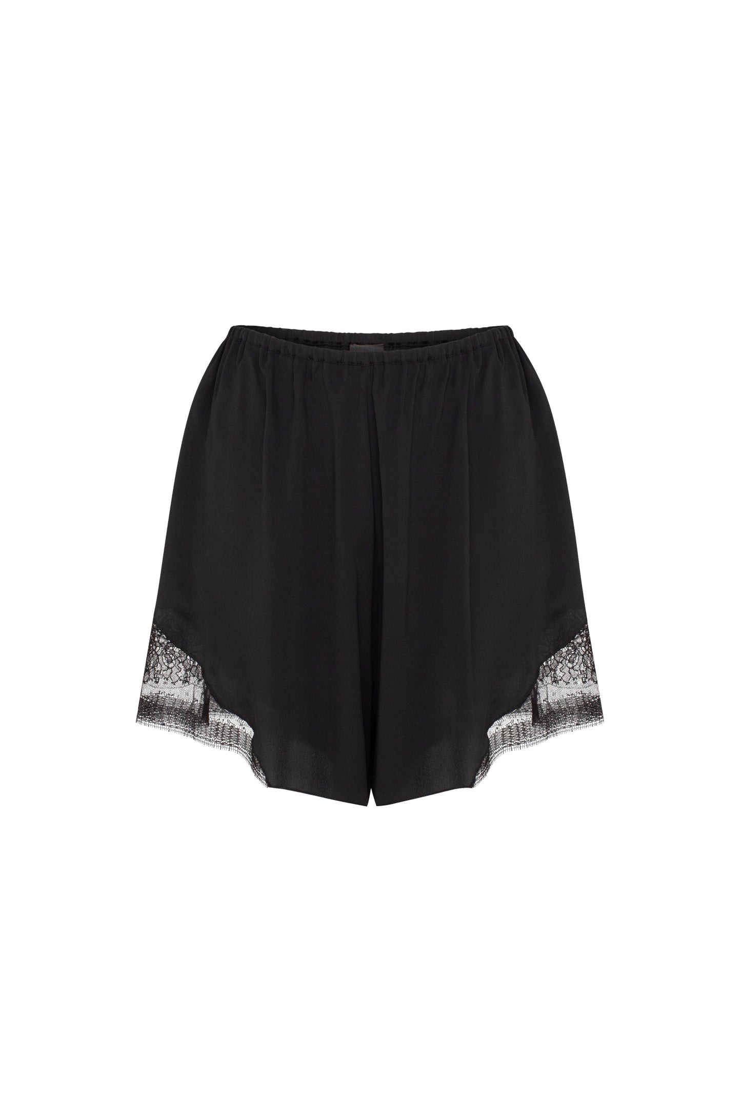 Silk shorts with lace