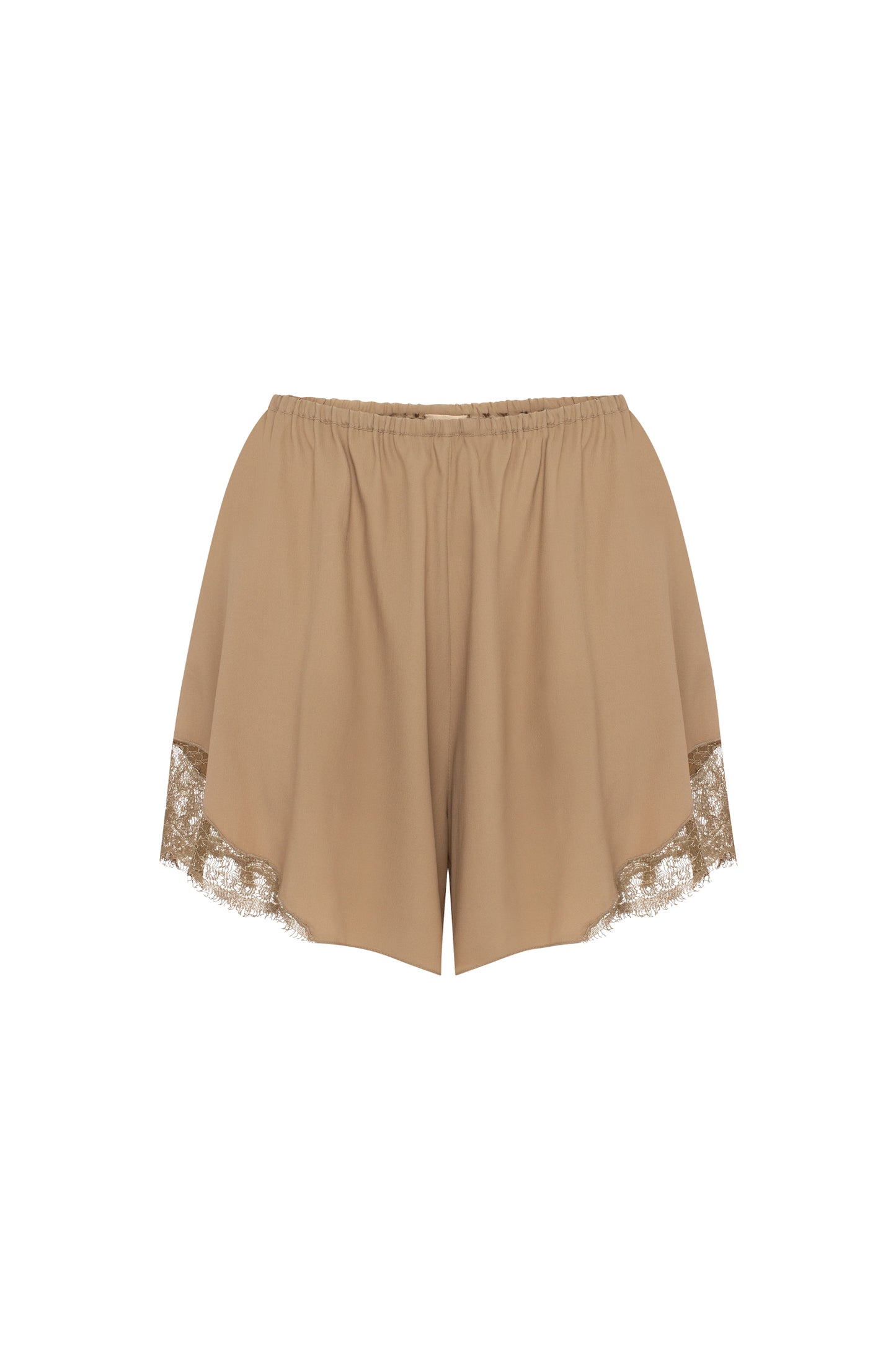 Silk shorts with lace