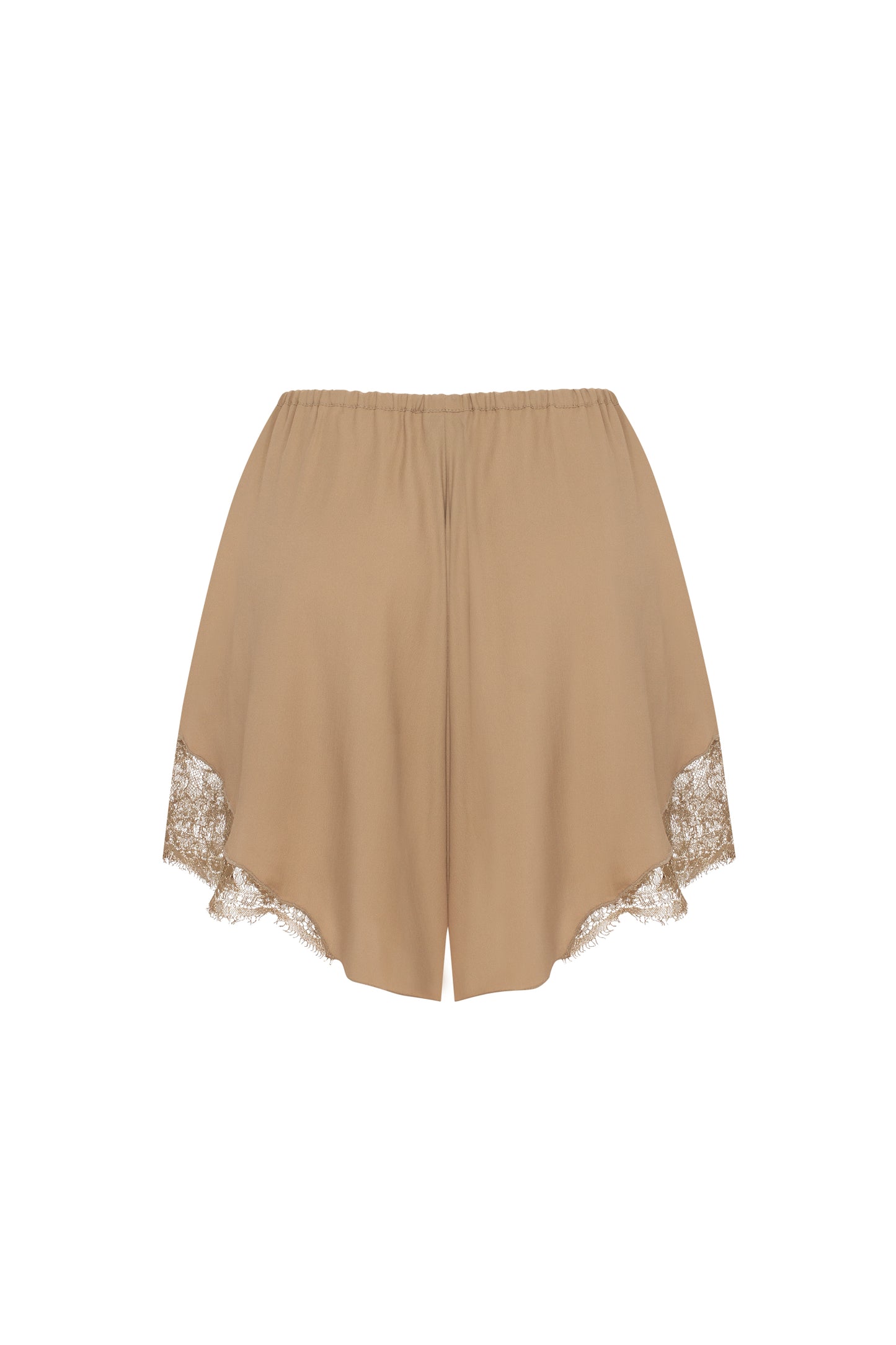 Silk shorts with lace