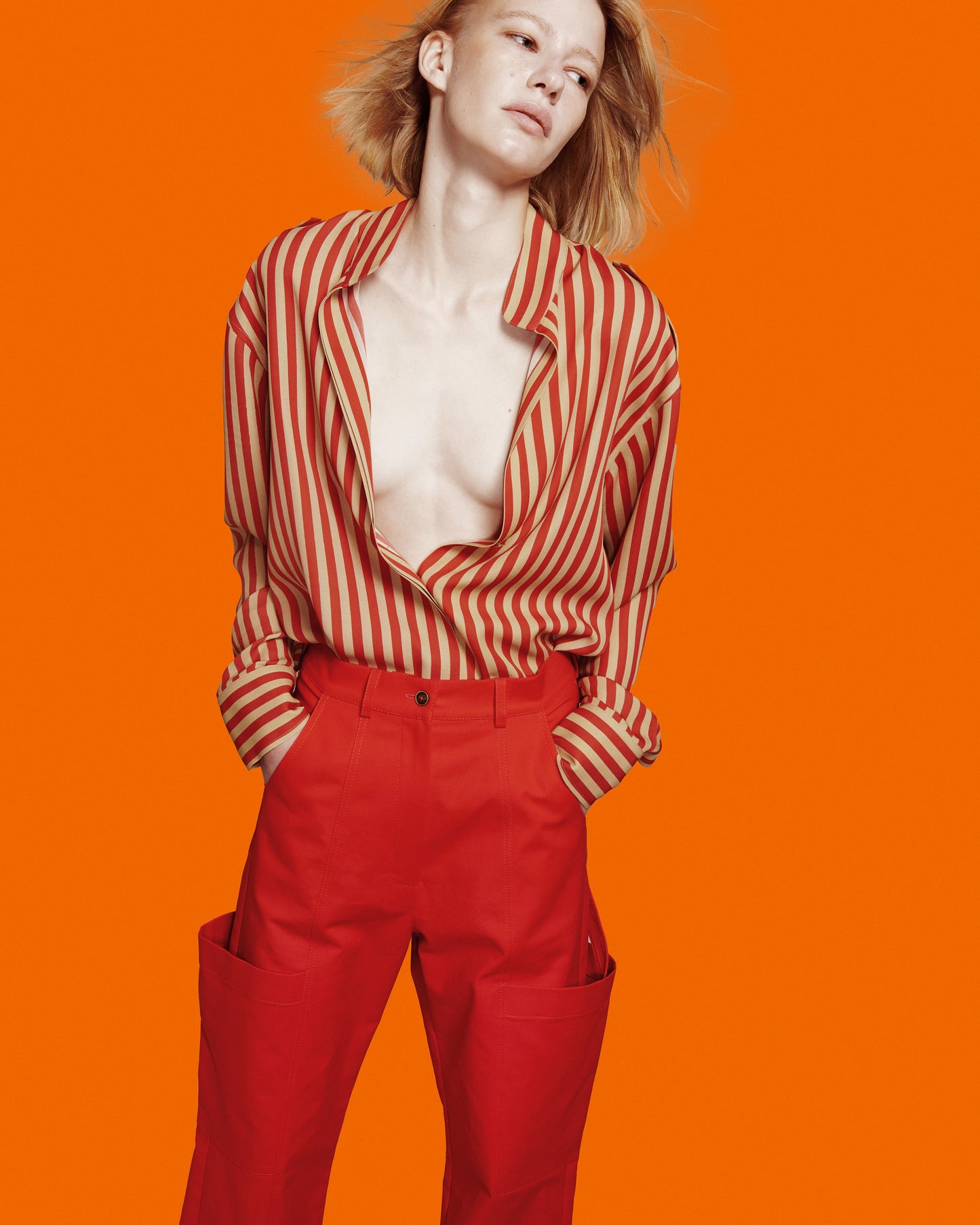 Silk blouse with stripes