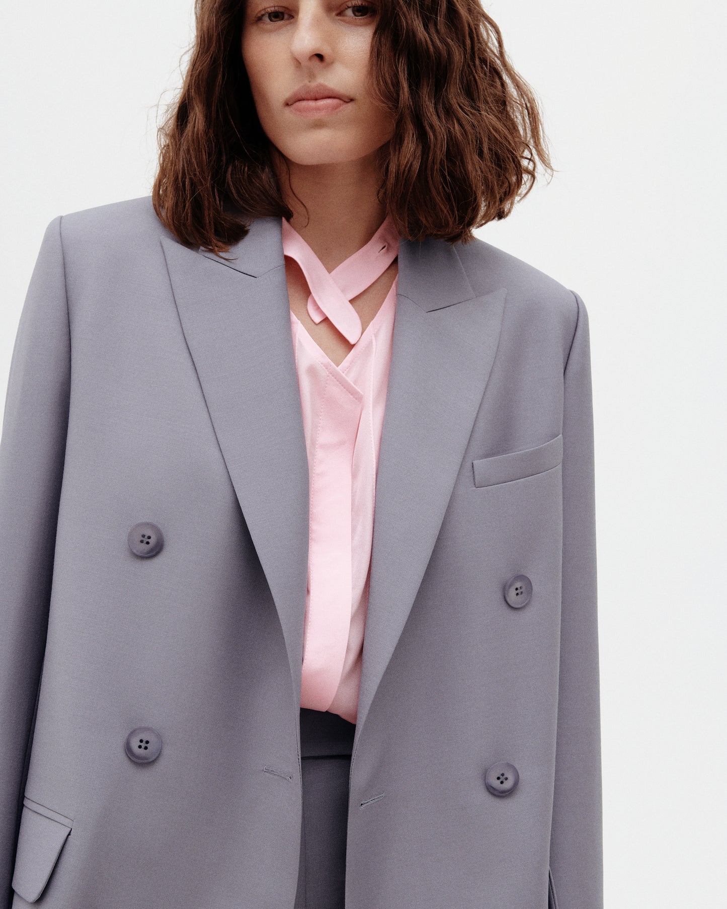 Double-breasted jacket in light wool